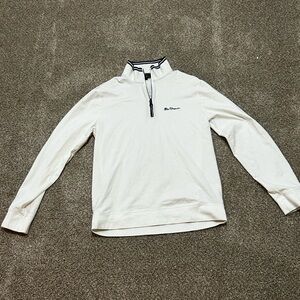 Ben Sherman White and Navy Quarter-Zip Pullover